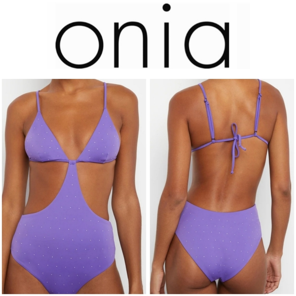 SALE NEW Onia Rose Rhinestone One Piece Swimsuit